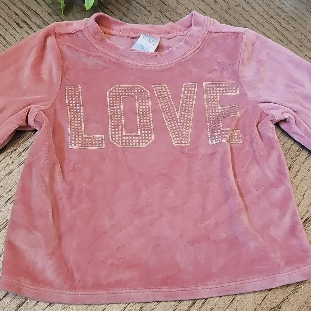 The Children's Place Pink Love Pajama Set 3T